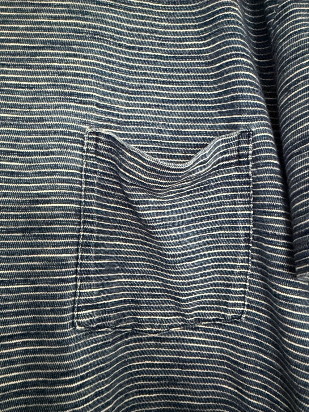 Everlane Navy and White Stripe Pocket Cotton Tee Mens Large - Picture 3 of 8